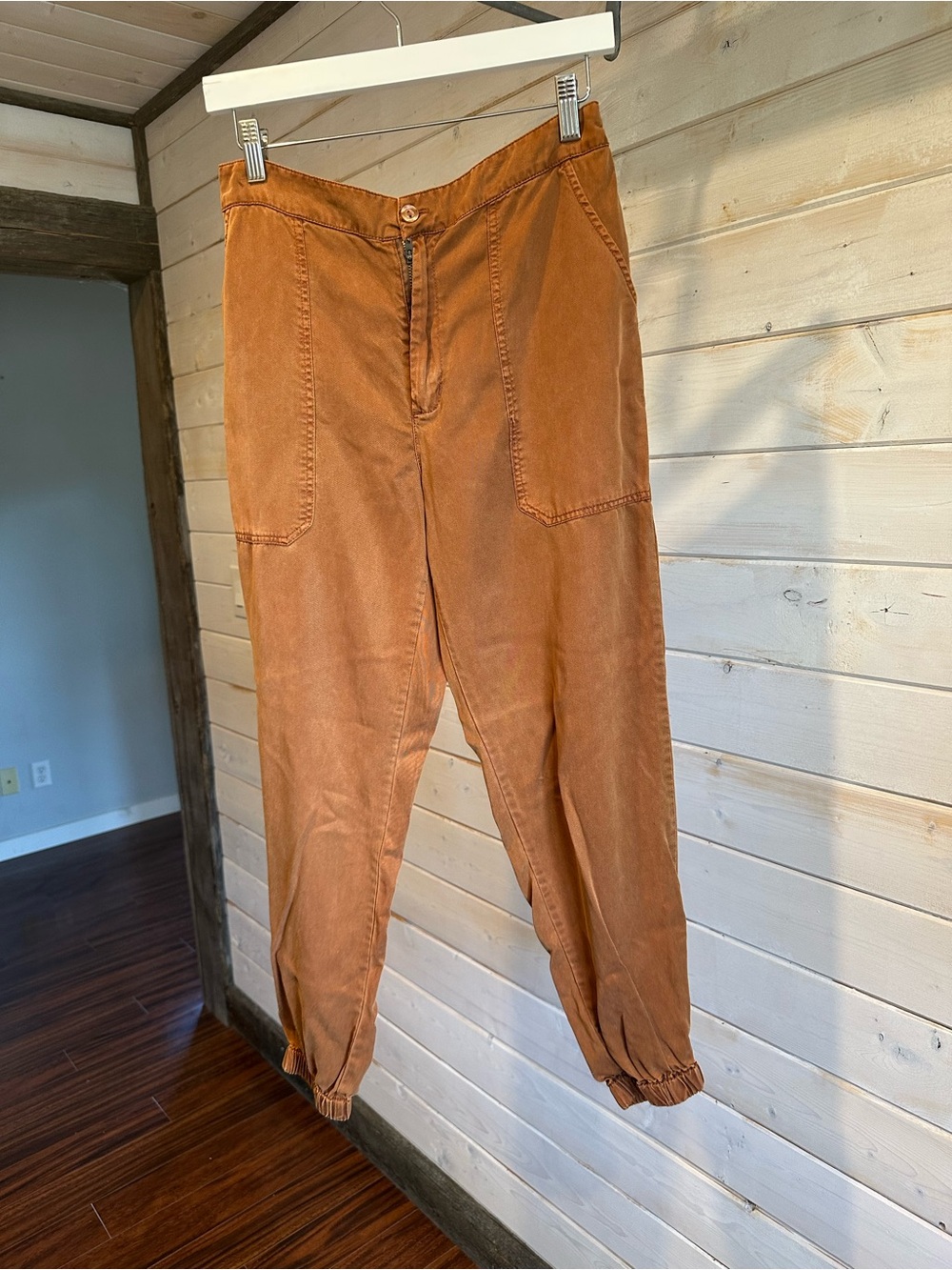 Young Fabulous & Broke | Rust Coloured Tencel Cargo Style Jogger Pants
